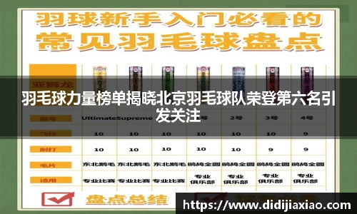羽毛球力量榜单揭晓北京羽毛球队荣登第六名引发关注