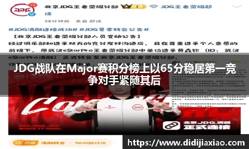 JDG战队在Major赛积分榜上以65分稳居第一竞争对手紧随其后